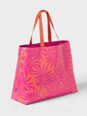 Viral Tiktok Tote Bright Pink & Orange Tropical Tote Bag